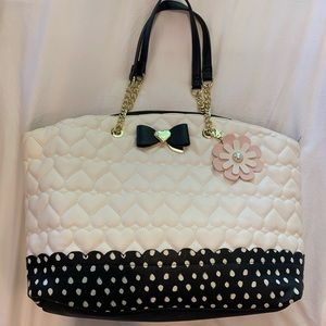 Betsey Johnson large tote with bow